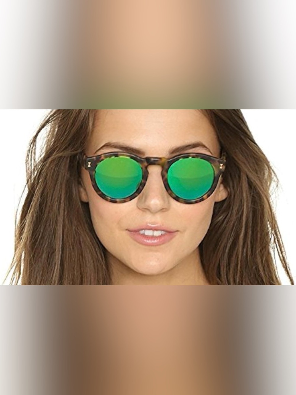 Illesteva Tortoiseshell Sunglasses w/Green Mirrored Lenses w/leather case